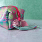 Checkered Hearts Puffy Pouch