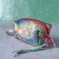 Checkered Hearts Puffy Pouch