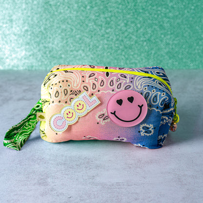 Tie Dye Bandana Puffy Pouch