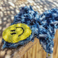 Smiley Denim Checkered Oversized Scrunchie