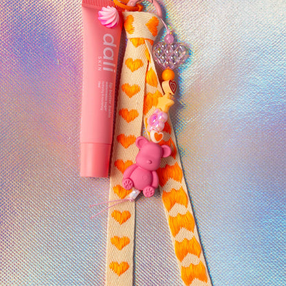 Teddy Key Charm with Dali Lip Balm