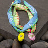 Bandana Heart Necklace with colourful fabric band and heart pendants