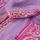 Pink bandana belt detail on lavender lilac smiley bathrobe
