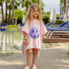 bandana smiley poncho baby pink front view