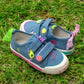 Cool girls denim sneakers with colourful smiley and button charms