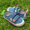 Cool girls denim sneakers with colourful smiley and button charms