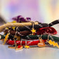 A large pile of stackable unisex cord bracelets in various colors (red, green, black, brown, beige) featuring a variety of gold-toned enamel charms like stars, hearts, and lightning bolts