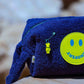 Curious Deep Sea Towel Puffy cosmetic bag featuring bear charm and Awesome smiley patch