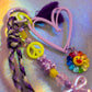 Rainbow Flower Charm detail on the Graffiti Heart Key Charm