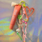 Graffiti heart key charm with peep roller charm pastel beads heart and tassel