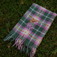 Plaid Wilder Than The West scarf in cotton candy pink and galaxy green with western pins