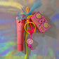 Pink Please Don't Stop The Music key charm with lip balm and boombox